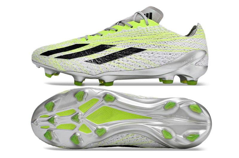 Chuteira Adidas X CrazyFast+ Strung FG - Cinza/Verde