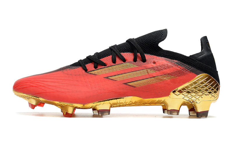 Chuteira Adidas Speedfow.1 FG - Vermelho/Dourado/Preto