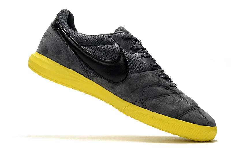 Chuteira Nike Premier 2 Futsal IC - Cinza/Amarelo