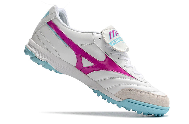 Chuteira Mizuno Morelia Neo 2 Society - Branco/Rosa/Azul