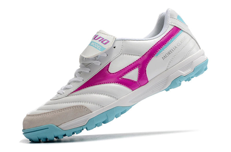 Chuteira Mizuno Morelia Neo 2 Society - Branco/Rosa/Azul