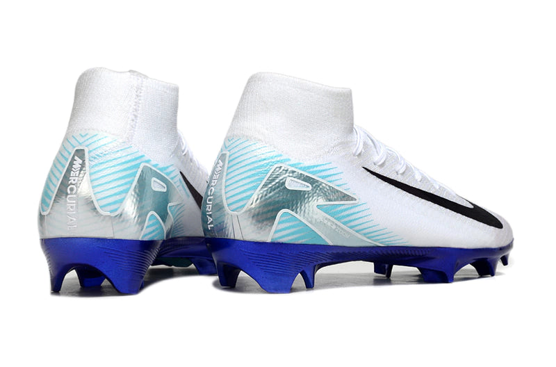 Chuteira Nike Mercurial Superfly 10 Elite Campo - Branco/Azul