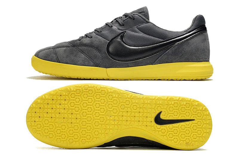 Chuteira Nike Premier 2 Futsal IC - Cinza/Amarelo