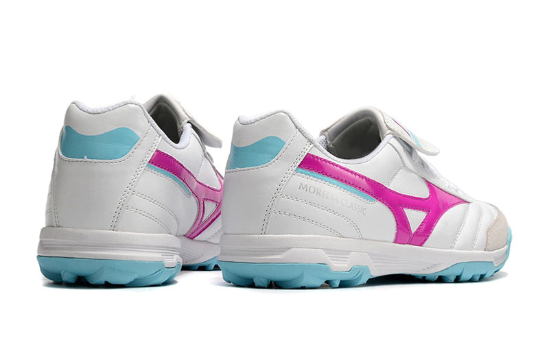 Chuteira Mizuno Morelia Neo 2 Society - Branco/Rosa/Azul