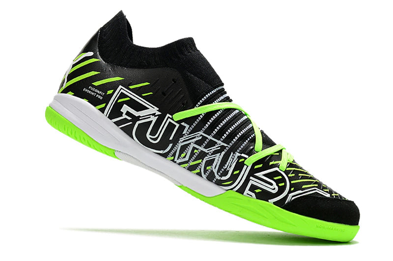 Chuteira Puma Future Z 1.1 Pro Cage Futsal - Preto/Verde