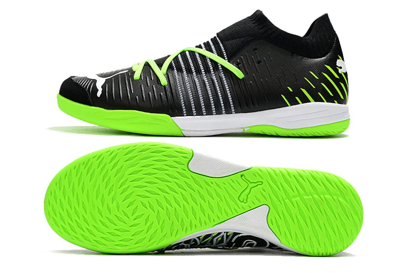 Chuteira Puma Future Z 1.1 Pro Cage Futsal - Preto/Verde