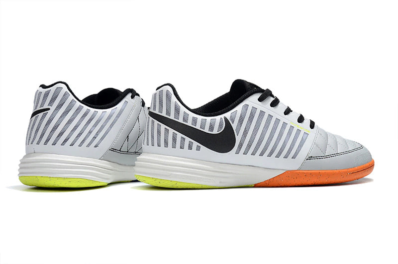 Chuteira Nike Lunar Gato Futsal - Branco/Roxo/Amarelo
