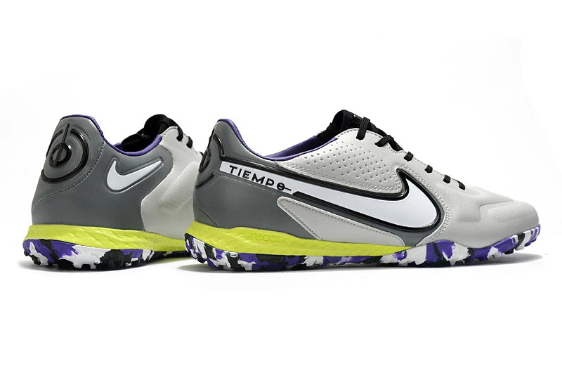 Chuteira Nike Tiempo 9 Pro Society - Cinza/Roxo/Branco