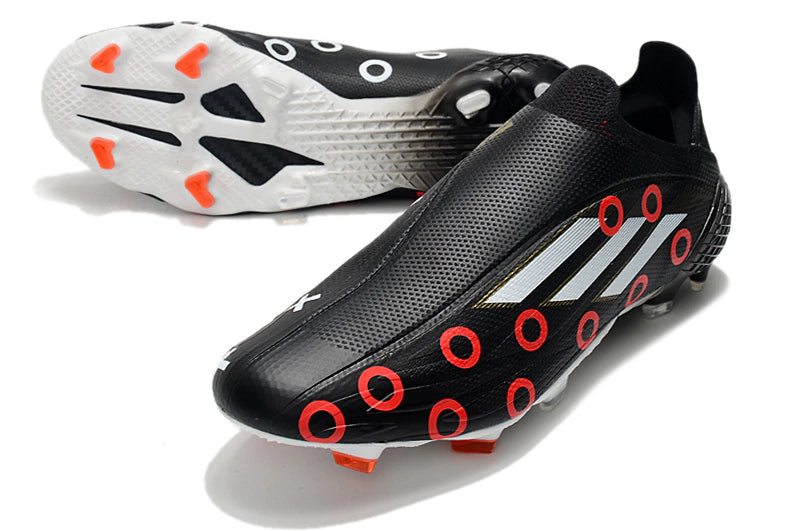 Chuteira Adidas Speedfow+ FG - Preto/Branco/Vermelho