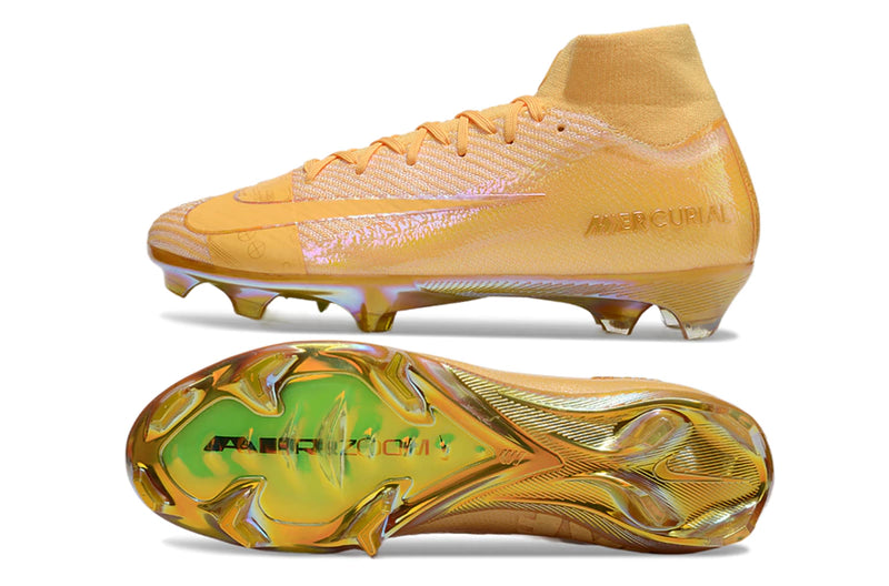 Chuteira Nike Air Zoom Mercurial Superfly 10 Elite Campo - Dourado