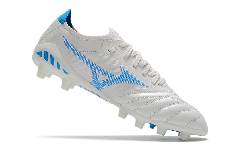 Chuteira Mizuno Morelia Neo 3 Campo FG - Branco/Azul