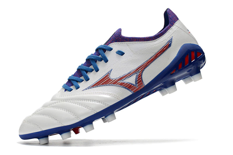 Chuteira Mizuno Morelia Neo 3 Campo FG - Branco/Vermelho/Azul