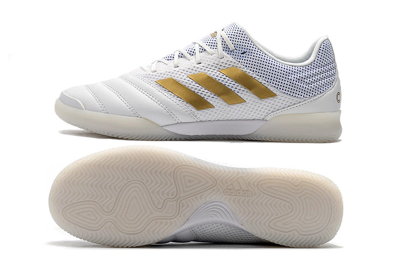 Chuteira Adidas Copa 20.1 Futsal - Branco/Dourado