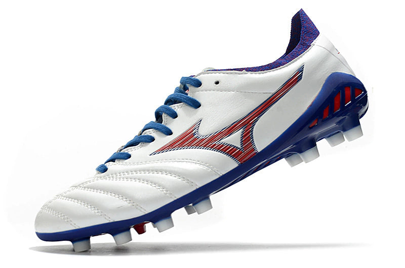 Chuteira Mizuno Morelia Neo 3 Campo FG - Branco/Vermelho/Azul