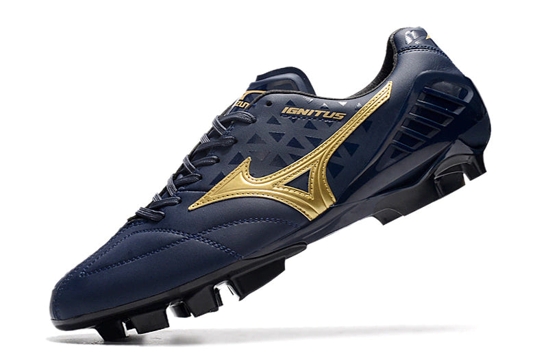 Chuteira Mizuno Wave Ignitus Japan FG - Preto/Dourado