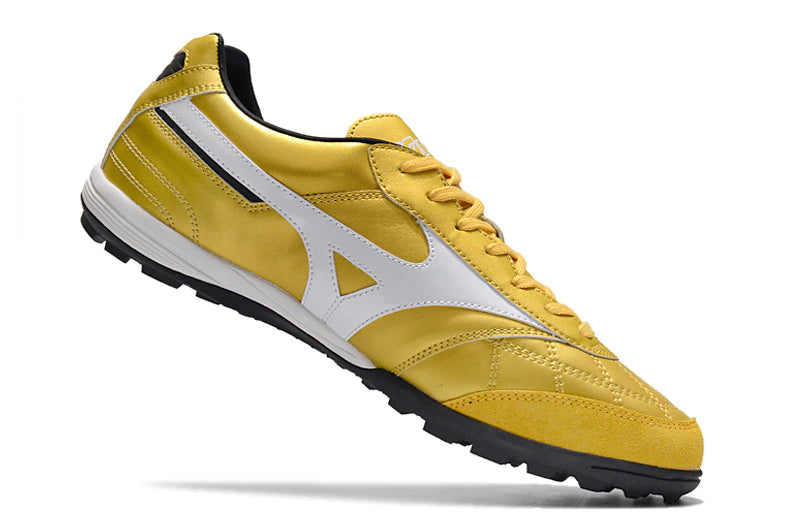 Chuteira Miuzno Morelia Neo Sala Society - Dourado/Branco