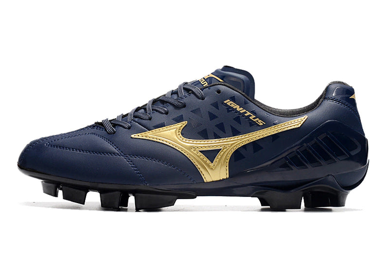 Chuteira Mizuno Wave Ignitus Japan FG - Preto/Dourado