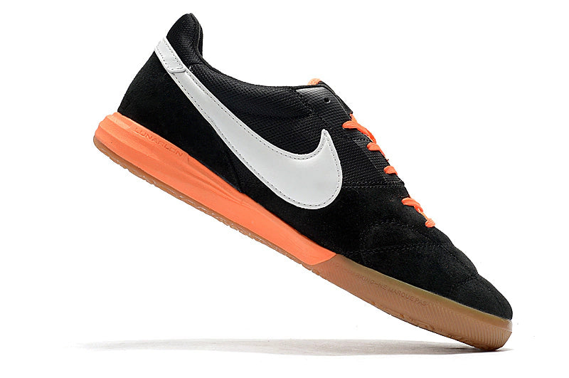 Chuteira Nike Premier 2 Futsal IC - Preto/Branco/laranja