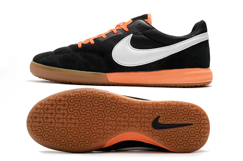 Chuteira Nike Premier 2 Futsal IC - Preto/Branco/laranja