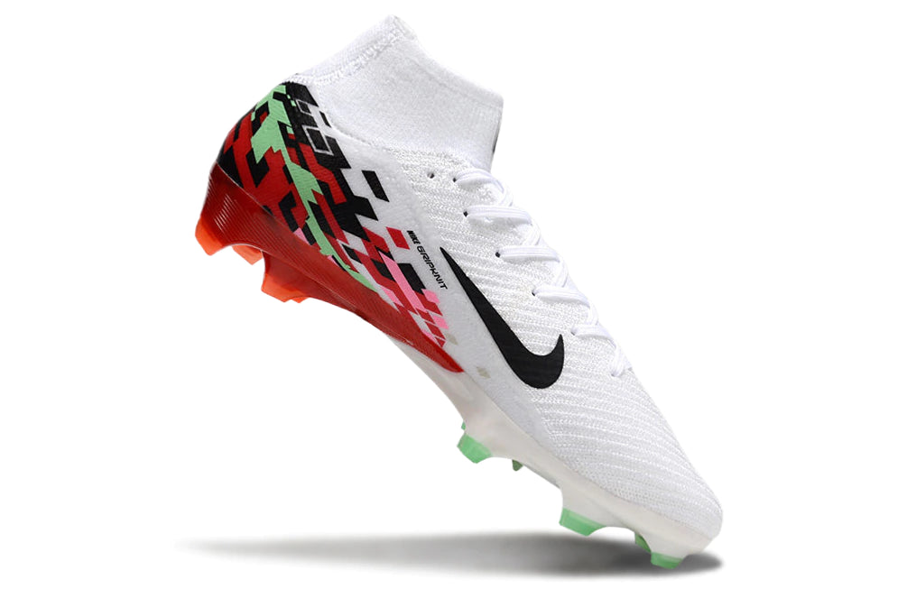 Chuteira Nike Air Zoom Mercurial Superfly 10 Elite Campo - Branco/Vermelho/Preto