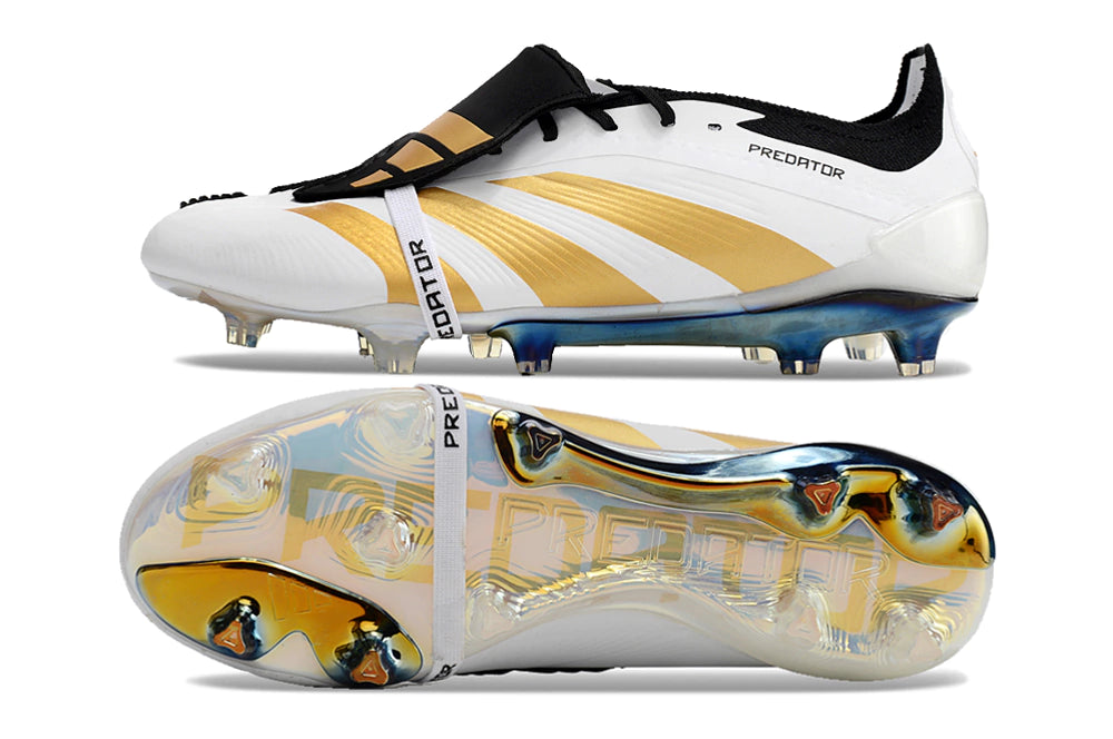 Chuteira Adidas Predstrike Elite Campo - Branco/Dourado