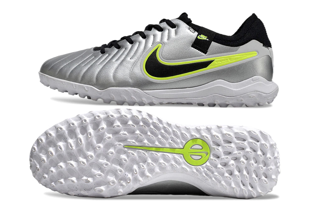 Chuteira Nike Tiempo 10 Pro Society - Cinza/Preto/Branco