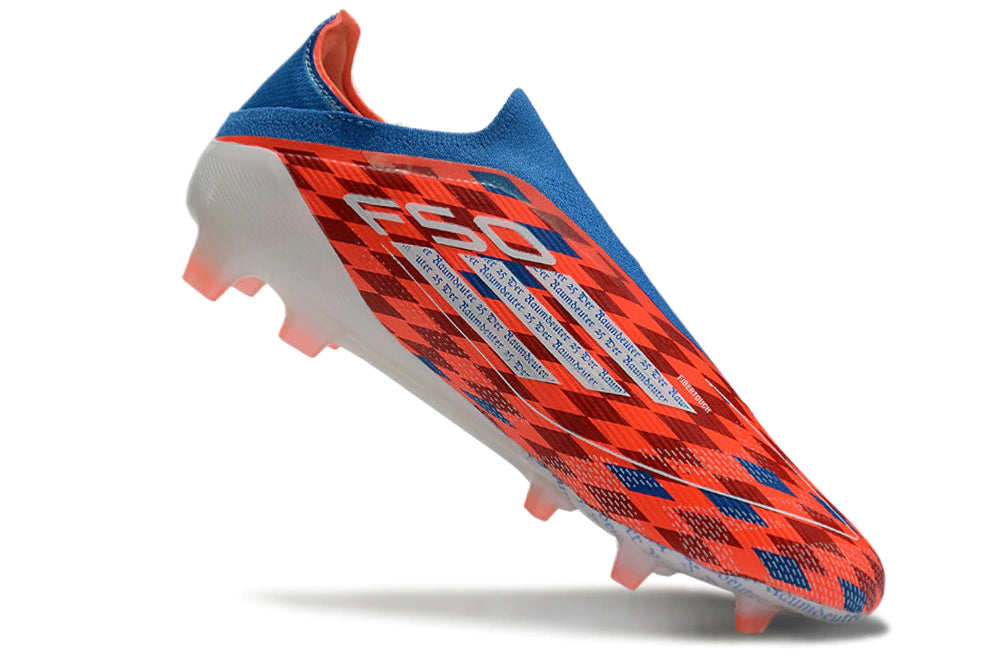Chuteira Adidas F50 X Laceless Campo - Vermelho/Azul/Branco