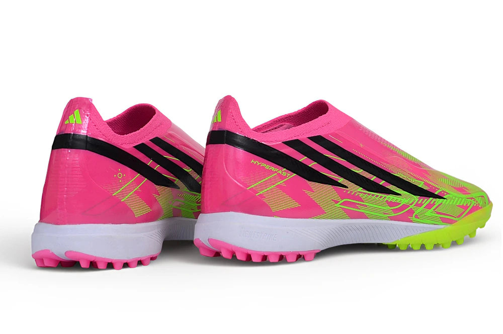 Chuteira Adidas F50 Hyperfast Laceless TF - Rosa