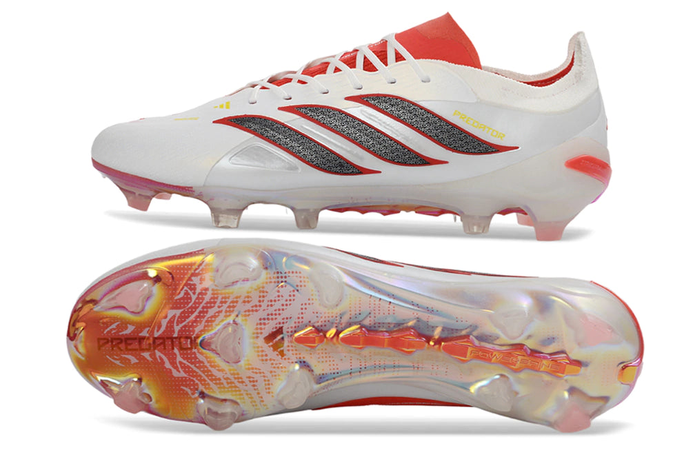 Chuteira Adidas Predator Elite 26 Campo FG - Branco/Vermelho