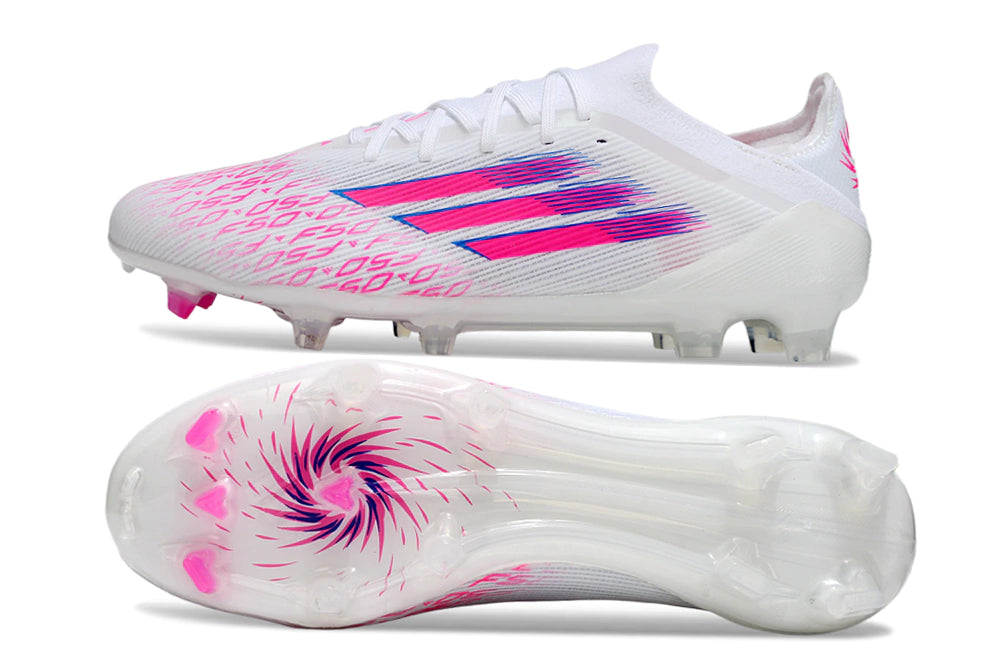 Chuteira Adidas F50 X Campo - Branco/Rosa