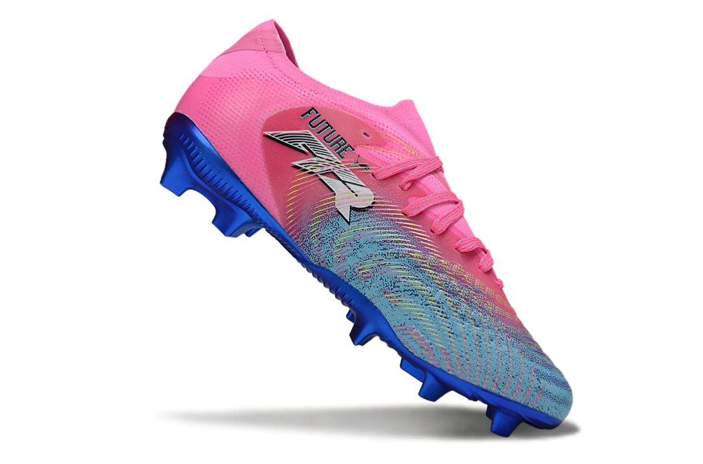 Chuteira Puma Future 8 Ultimate Low Campo FG - Rosa/Azul