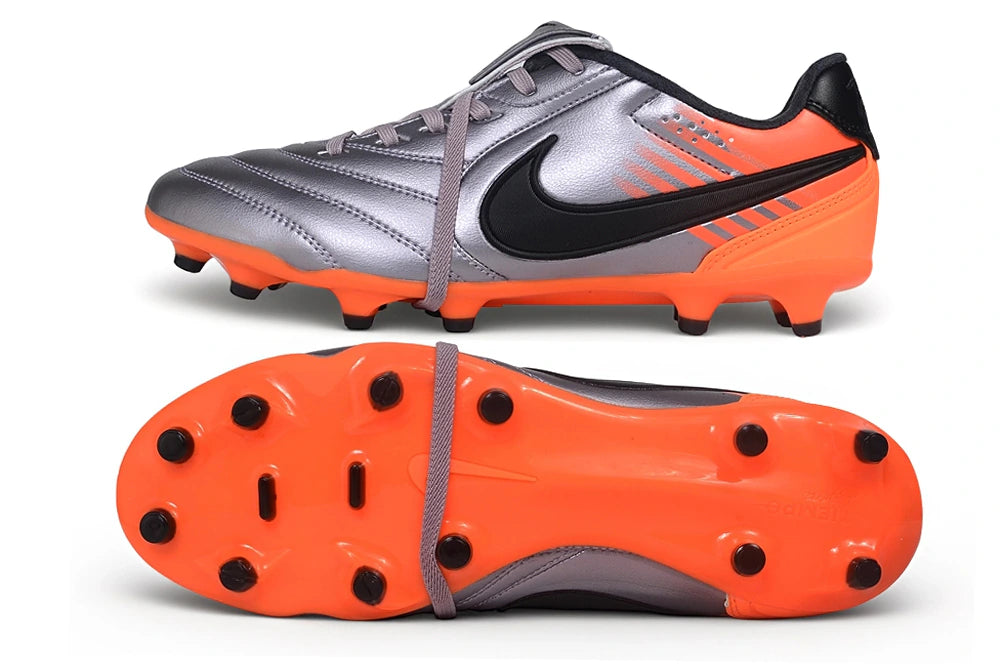 Chuteira Nike Tiempo Ligera Pro FG - Prata/Laranja
