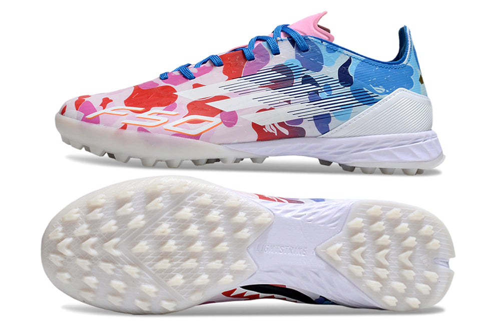 Chuteira Adidas X F50 Pro Society - Azul/Rosa