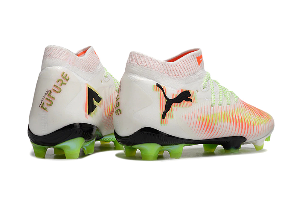 Chuteira Puma Future 8 Ultimate Botinha Campo FG - Branco/Verde/Preto