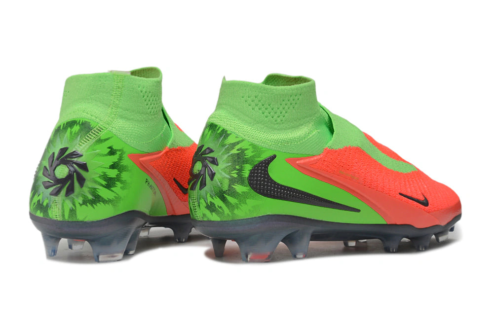 Chuteira Nike Phantom 6 Elite Botinha Campo - Laranja/Verde
