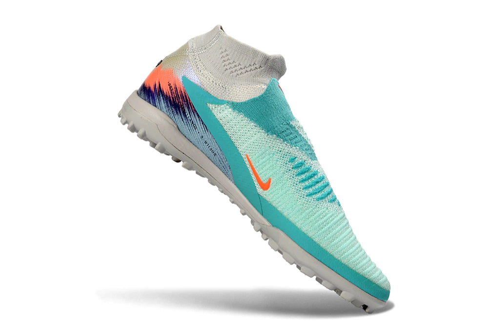 Chuteira Nike Phantom ReactX 6 Pro Botinha Society TF - Azul