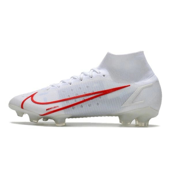 Chuteira Nike Mercurial Superfly 8 Elite Campo FG - Branco/Vermelho