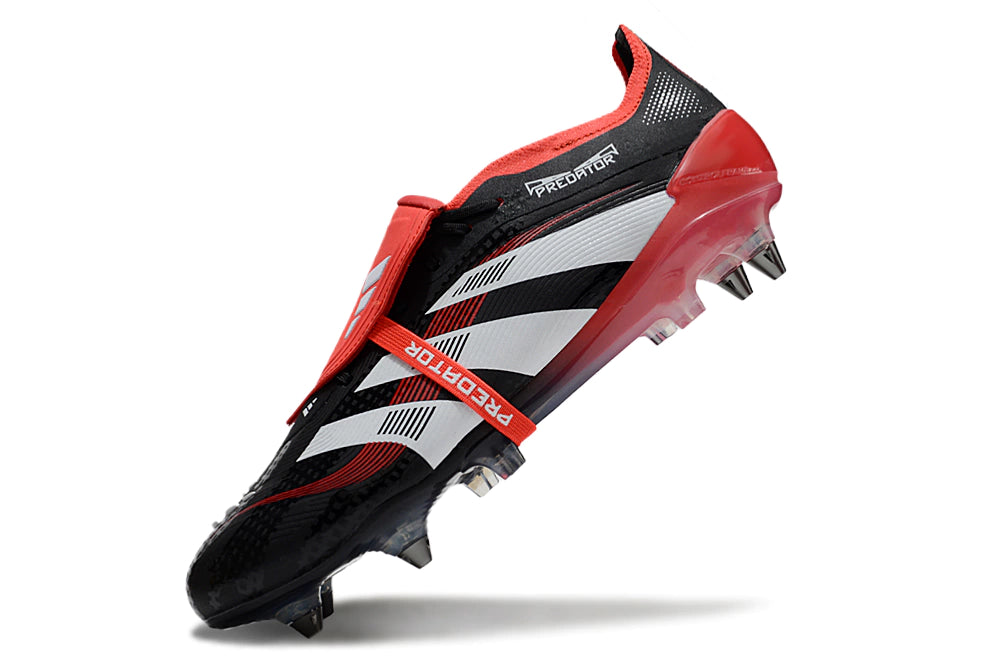 Chuteira Adidas Predator 25 Elite Tongue SG - Preto/Vermelho/Branco