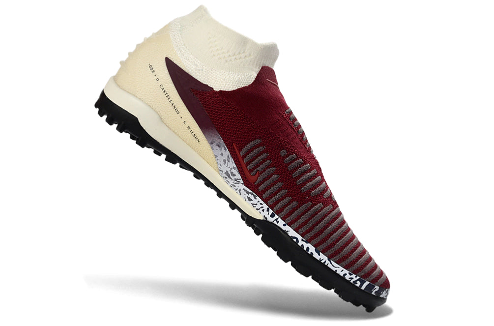 Chuteira Nike Phantom ReactX 6 Pro Botinha Society TF - Vinho