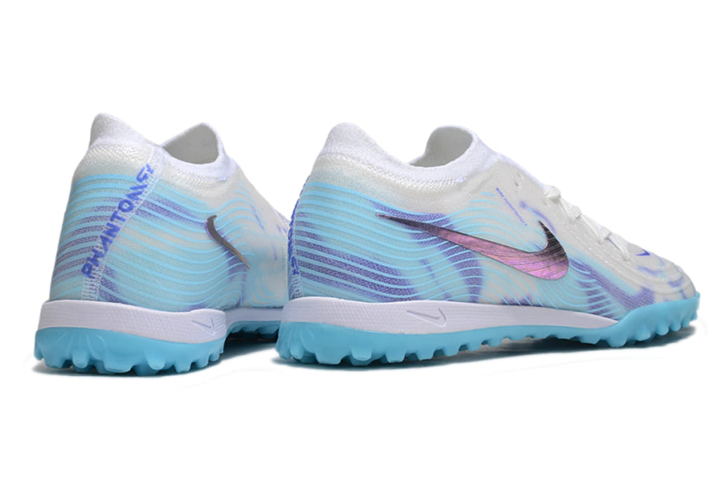 Chuteira Nike Phantom GX 2 Elite Society TF - Branco/Azul