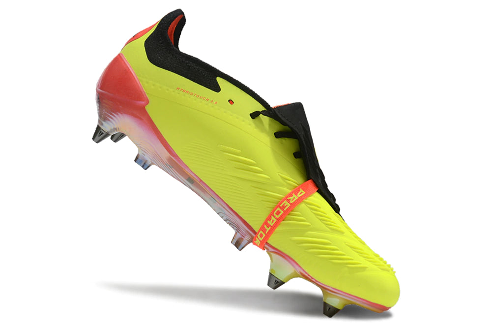 Chuteira Adidas Predator Elite Tongue SG - Amarelo/Vermelho/Preto