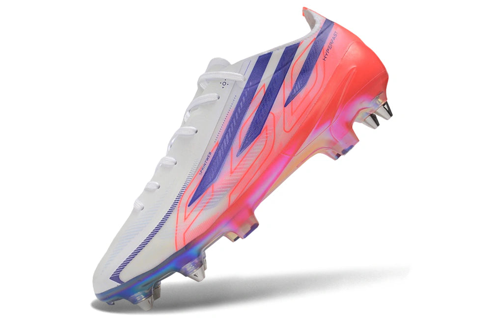 Chuteira Adidas F50 HyperFast SG - Branco/Rosa