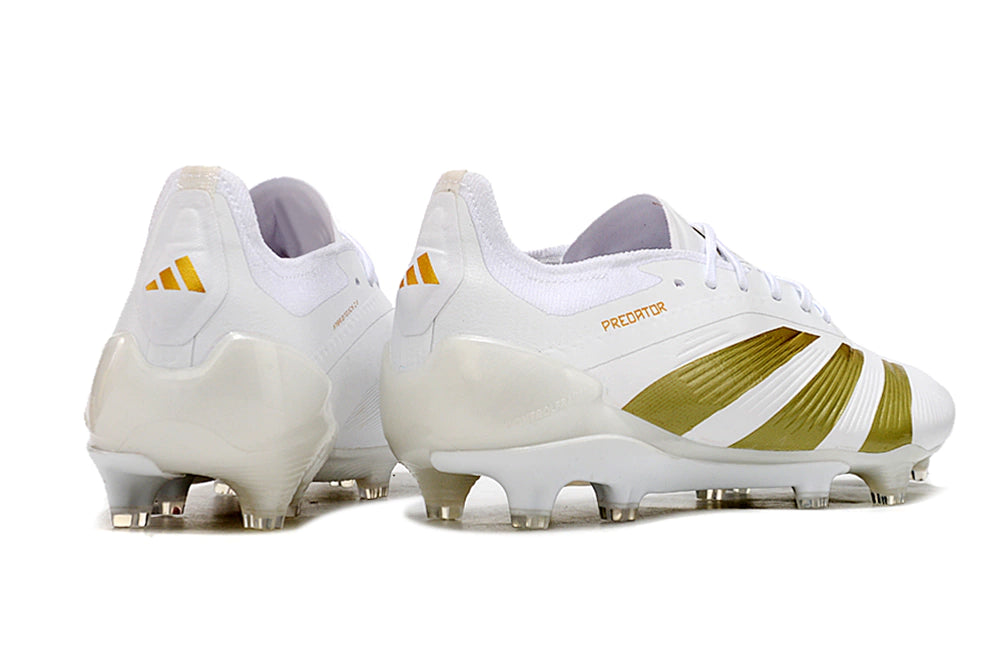 Chuteira Adidas Predator Elite Campo FG - Branco/Dourado
