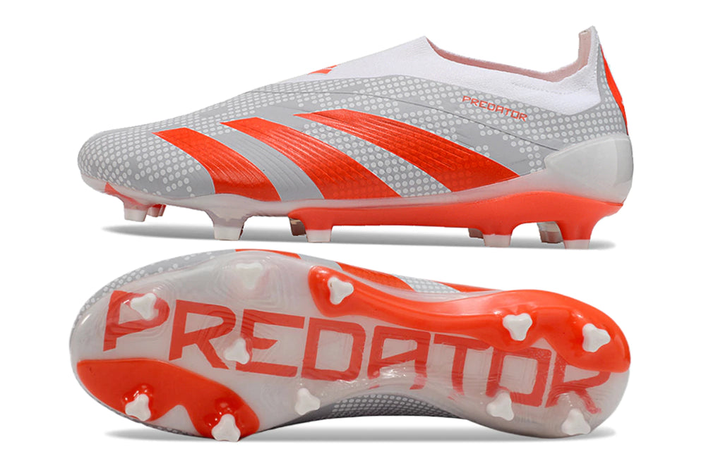 Chuteira Adidas Predstrike Elite Laceless Campo - Branco/Laranja