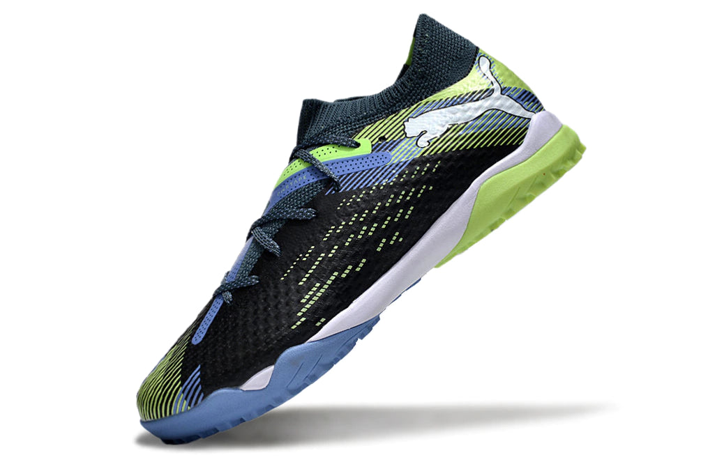 Chuteira Puma Future 7 Match Society - Preto/Azul/Verde