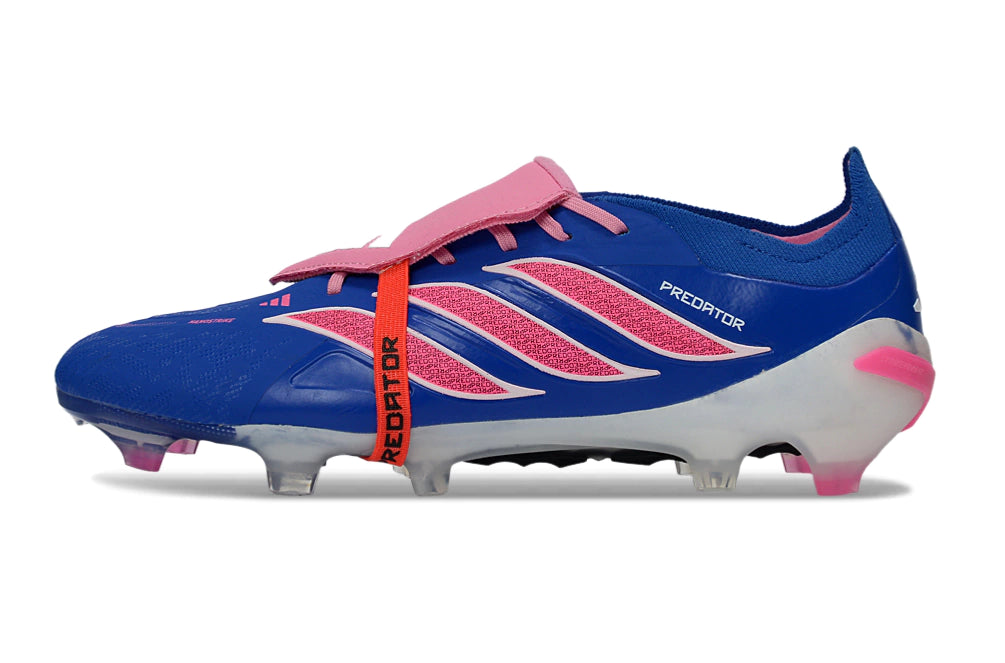Chuteira Adidas Predator Tongue 26 Elite FG - Azul/Rosa