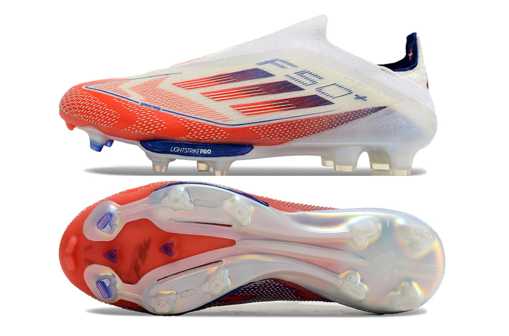 Chuteira Adidas F50+ Elite Campo - Branco/Laranja