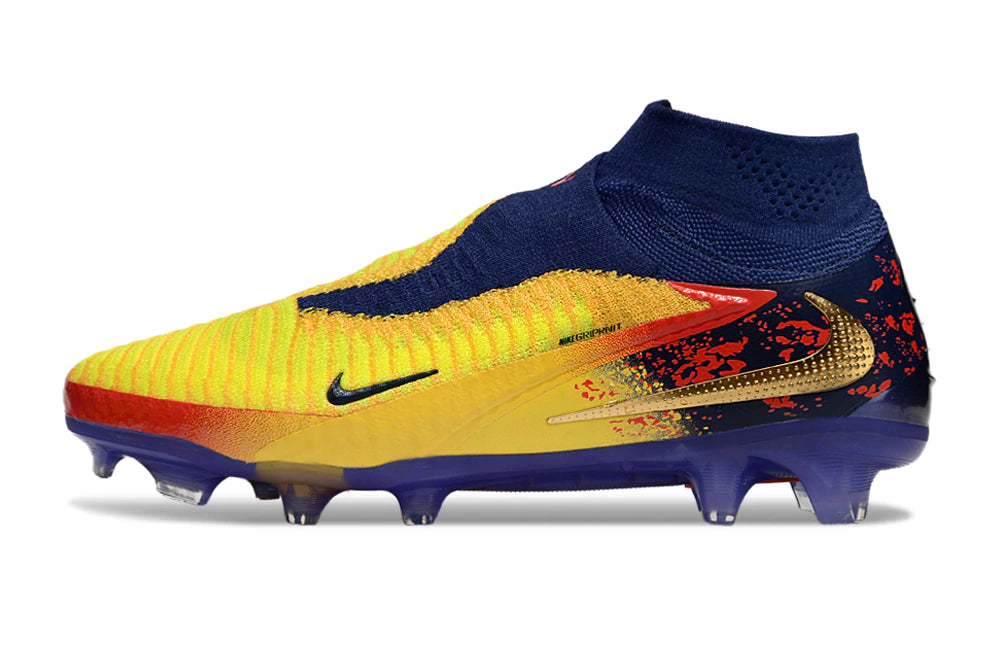 Chuteira Nike Phantom 6 Elite Botinha Campo - Amarelo/Azul