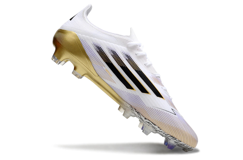 Chuteira Adidas F50 X Campo - Branco/Dourado
