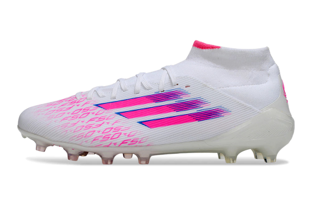 Chuteira Adidas F50 Elite Mid Campo - Branco/Rosa